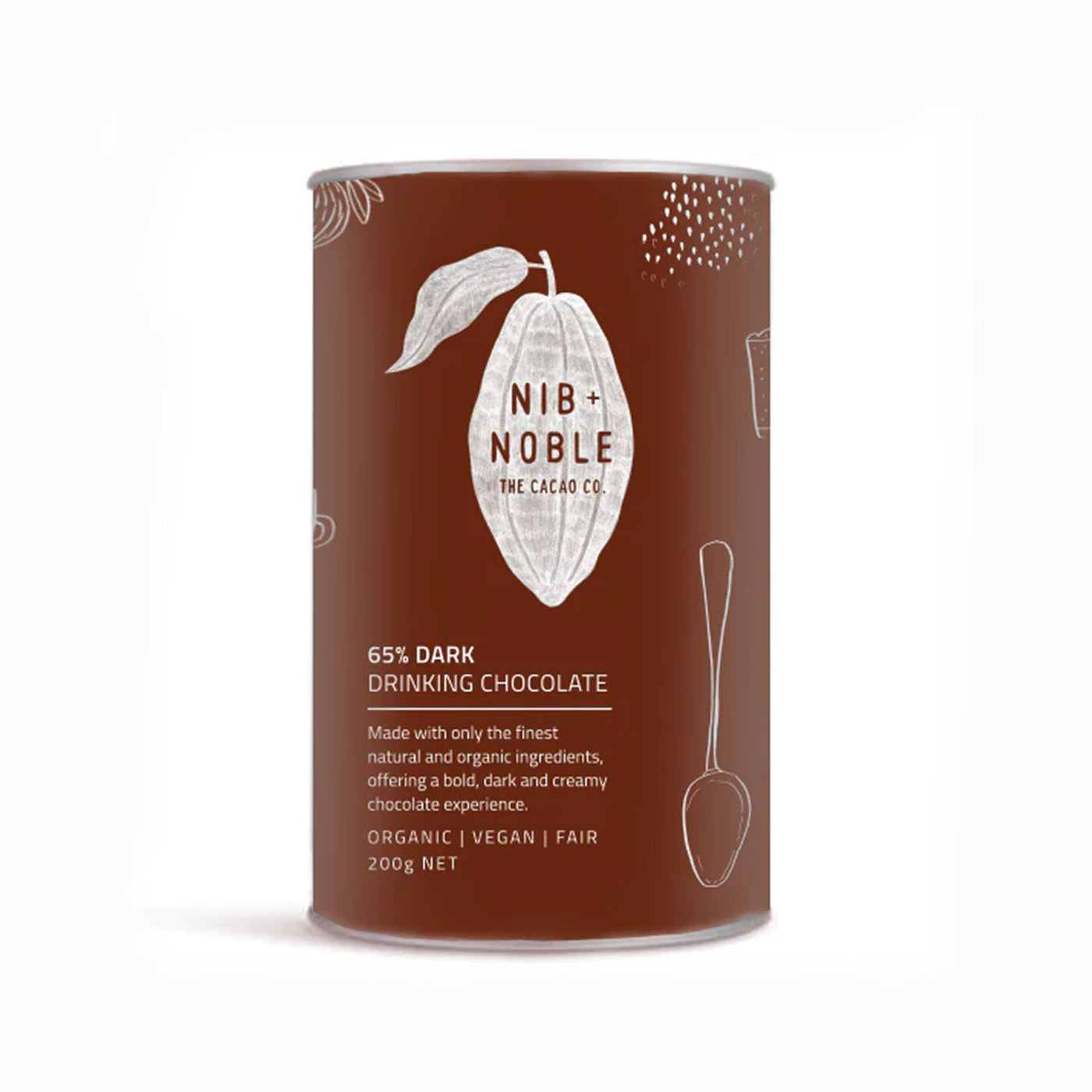 Nib and Noble Organic Drinking Chocolate - Dark (65%)