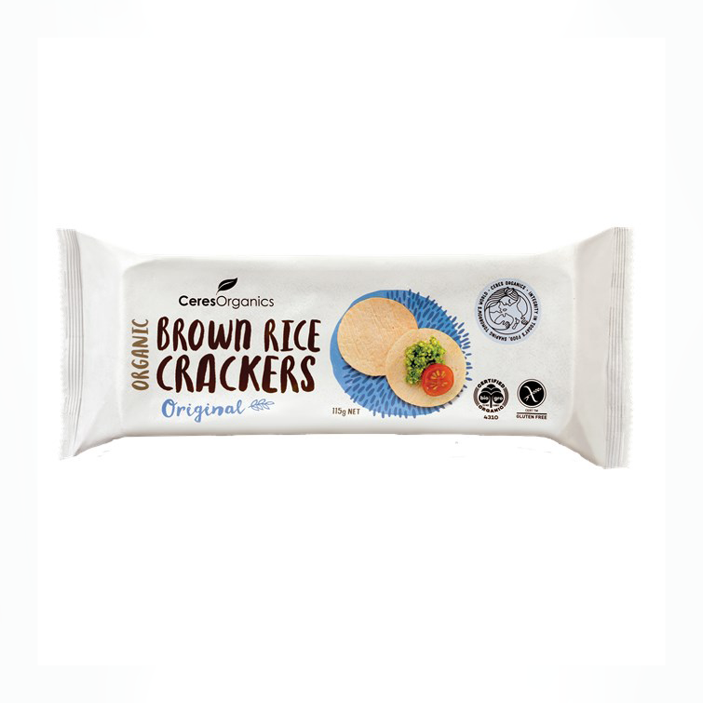 Organic Brown Rice Crackers, Original - 115G